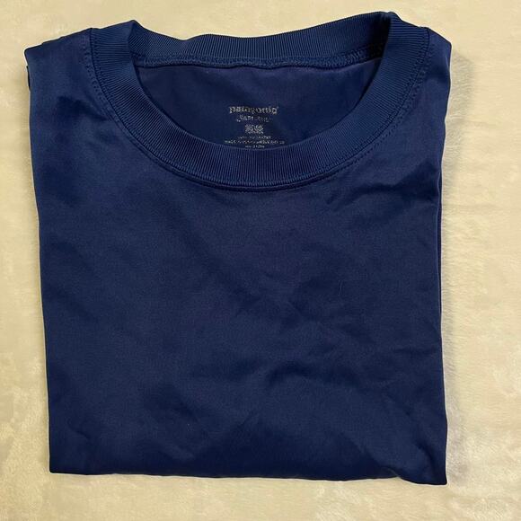 Patagonia Capilene Shirt Mens Large Performance T Stretch Wicking Blue Outdoors - Picture 8 of 8